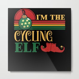 Im The Cycling Elf Matching Christmas Metal Print | Graphicdesign, Elfcostume, Tallestelf, Christmaselfkids, Christmaselfboys, Tallelf, Elfforwomen, 2021, Christmaspajama, Christmaself 