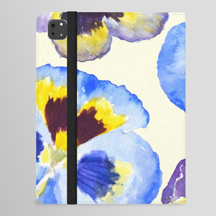 pansies pattern watercolor painting iPad Folio Case