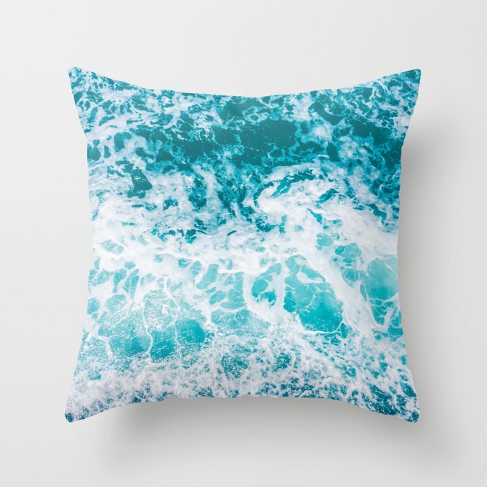 Ocean waves from above Throw Pillow