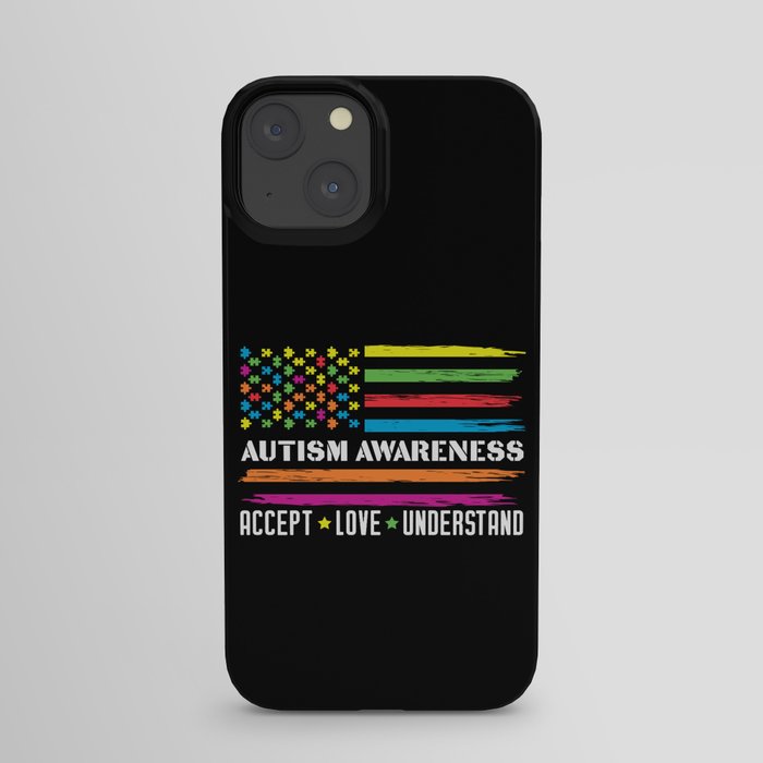 Autism Awareness Patriotic American Flag iPhone Case