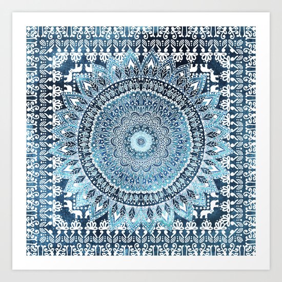 MANDALIKA INDIGO Art Print