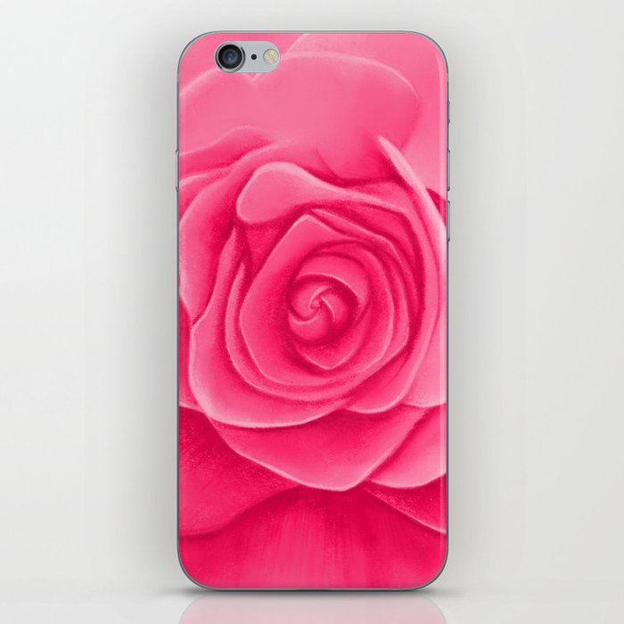 Pink Rose Drawing iPhone Skin