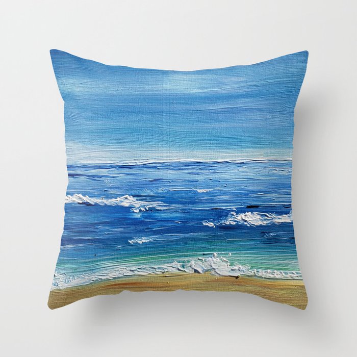 Acrylic Ocean Beach Throw Pillow