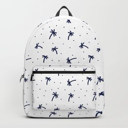 Navy Blue Doodle Palm Tree Pattern Backpack