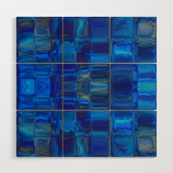 Deep Blue Ocean Shell Wood Wall Art