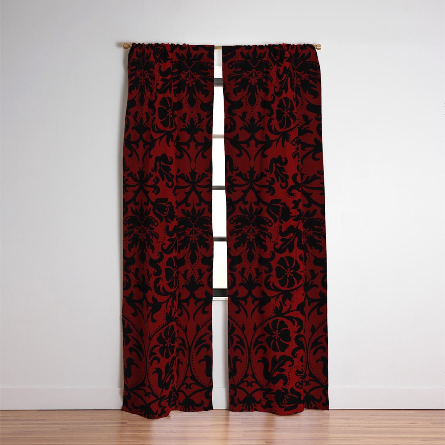 Dark Red And Black Damask Blackout Curtain By Donnasiegrist Society6