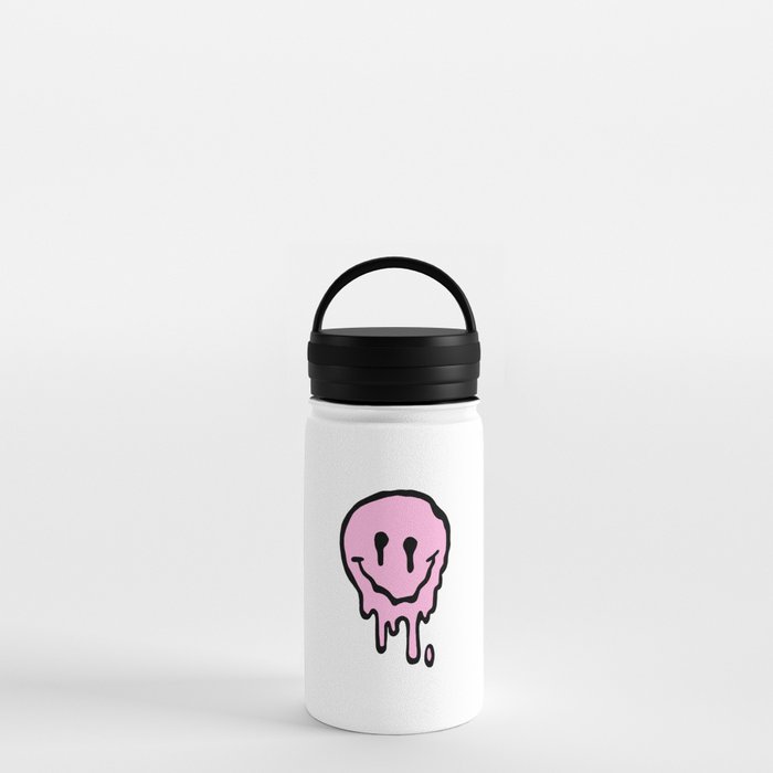 Pastel Purple Dripping Smiley Water Bottle by artbylamia