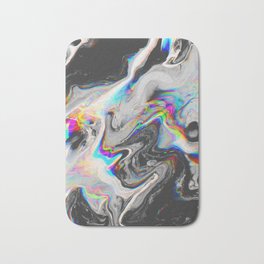 CONFUSION IN HER EYES THAT SAYS IT ALL Bath Mat | Graphicdesign, Colorful, Abstract, Texture, Marble, Iridescent, Digital, Color, Wave, Glitch 