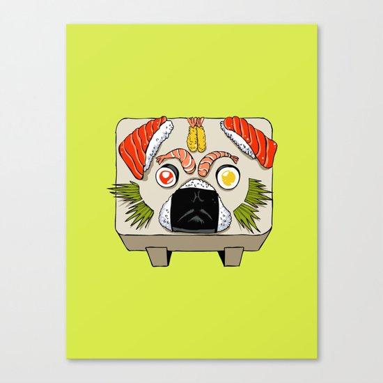 Pug Sushi Canvas Print