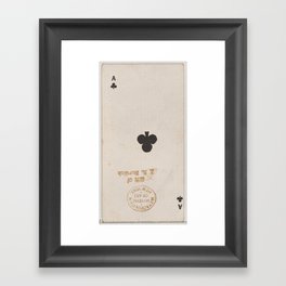 Ace of Clubs (black), from the Playing Cards series (N84) for Duke brand cigarettes Framed Art Print