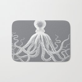 Octopus | Vintage Octopus | Tentacles | Grey and White | Bath Mat