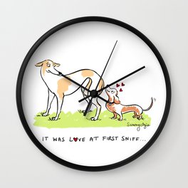 Love at first sniff Wall Clock