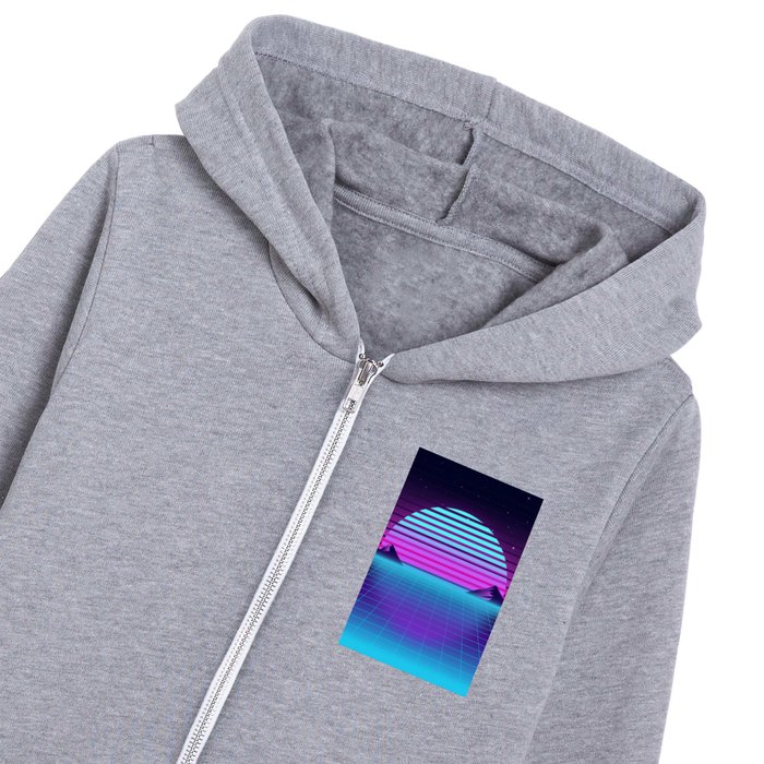 Exquisite Sunset Synth Kids Zip Hoodie