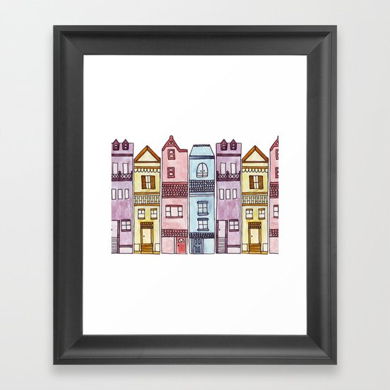 Beach house Framed Art Print
