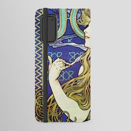 Job Mucha Colorful Artwork Art Nouveau Blond Girl Reproduction Android Wallet Case