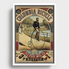 Columbia Bicycle Vintage Illustration Boston Framed Canvas