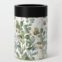 Gold And Green Botanical Eucalyptus Leaves Can Cooler