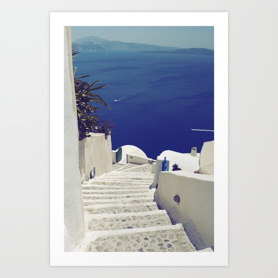 Santorini Stairs II Art Print