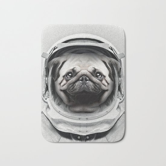 Puggly Pawstrong Astro Dog Bath Mat