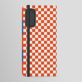Checkerboard Pattern - Red Blue 2 Android Wallet Case