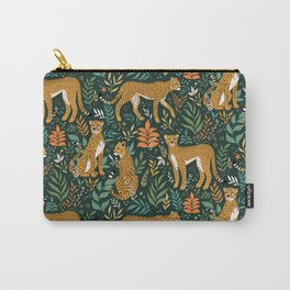 Spring Cheetah Pattern II - Lush Green Carry-All Pouch