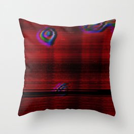 Red liquid wave Throw Pillow