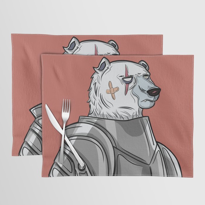 Unimpressed Zombie Warrior Bear Placemat
