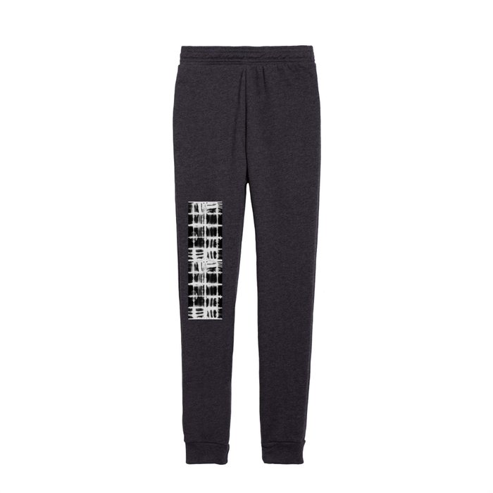Black and white squares with white lines grunge pattern Kids Joggers