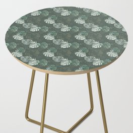 Tropical Monstera Leaves Pattern Side Table