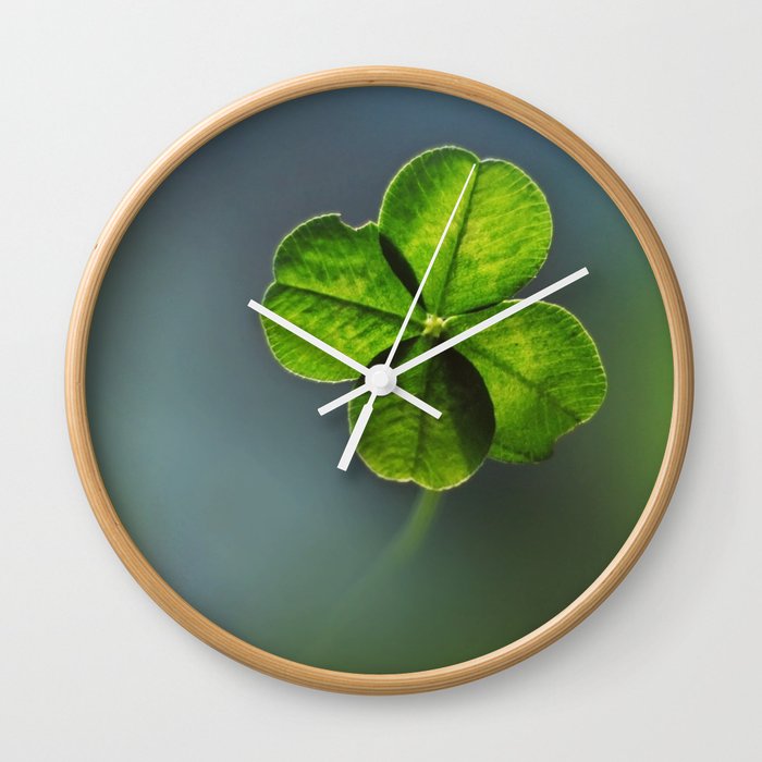 Lucky Four Leaf Clover Wall Clock