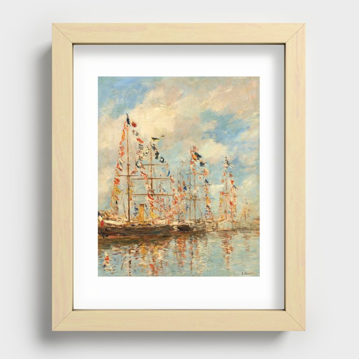 Yacht Basin at Trouville-Deauville by Eugene Boudin Recessed Framed Print
