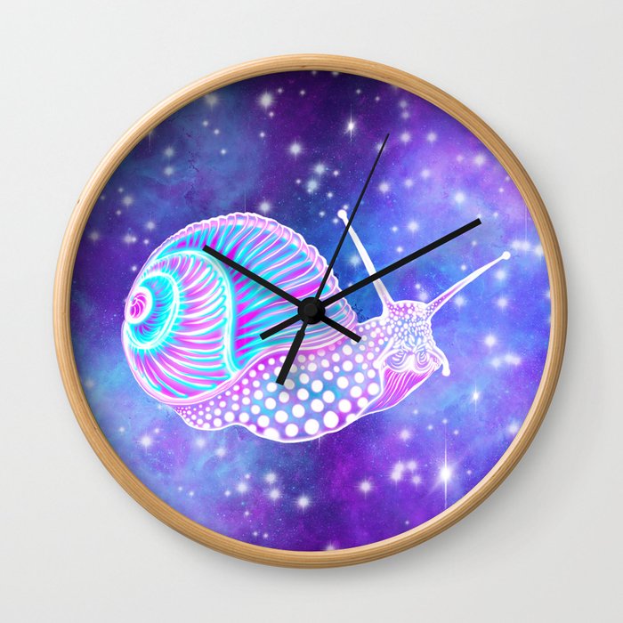 Psychedelic Galaxy Snail Wall Clock