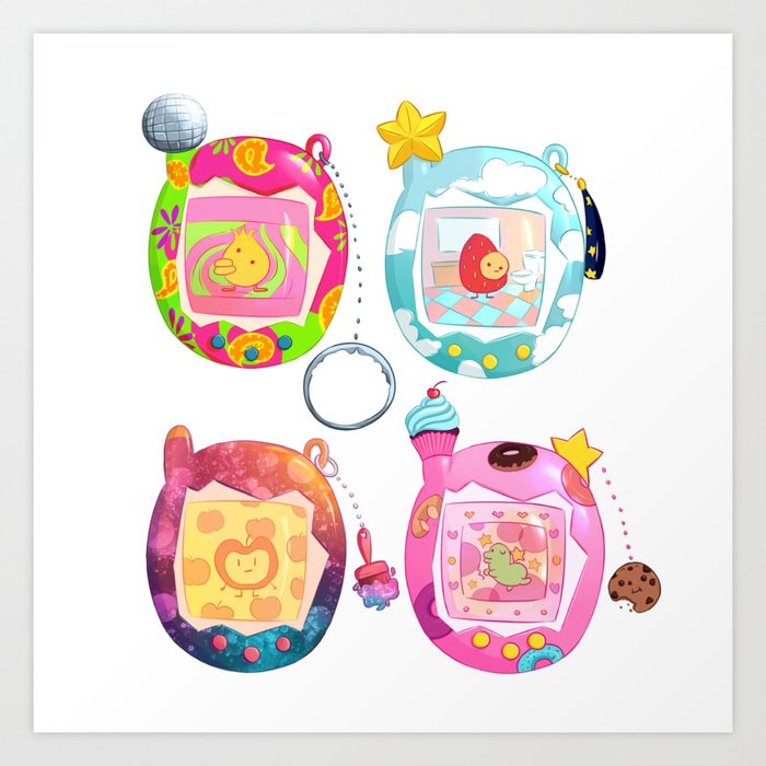 90s Digital Pets With Neopets Flair Art Print