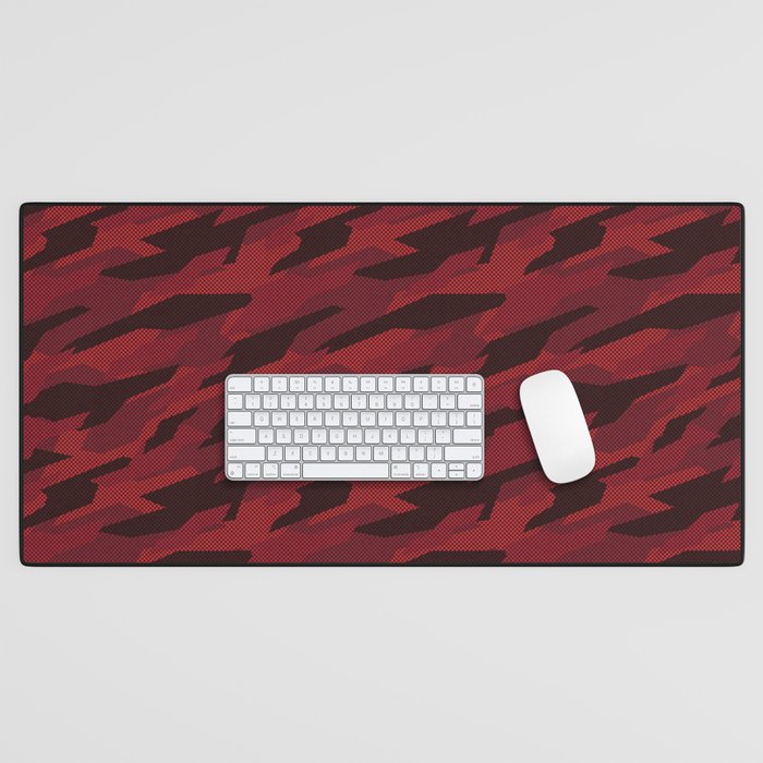 Modern Red camouflage pattern. Vector illustration background  Desk Mat