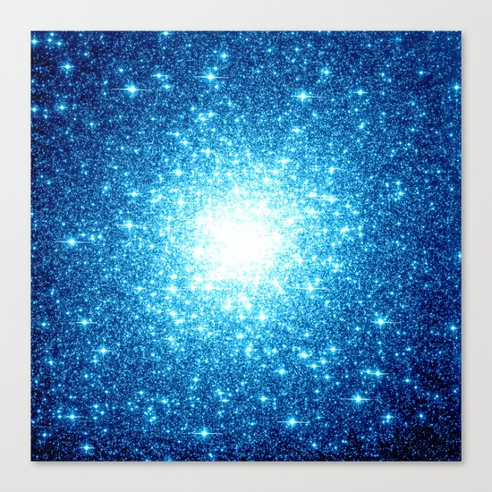 Turquoise Blue Galaxy Stars Canvas Print