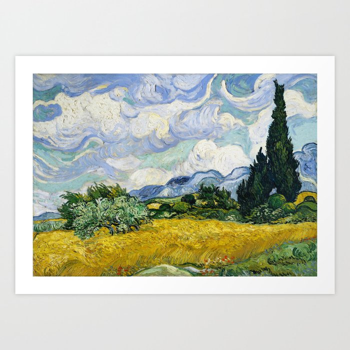 Van Gogh Wheatfield with Cypresses Art Print