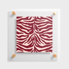 Retro Abstract Tiger Print - Unbleached Silk and Burgundy Floating Acrylic Print