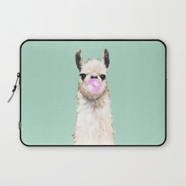 Bubble Gum Popped on Llama (1 in series of 3) Laptop Sleeve
