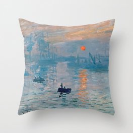Claude Monet Impression Sunrise Throw Pillow