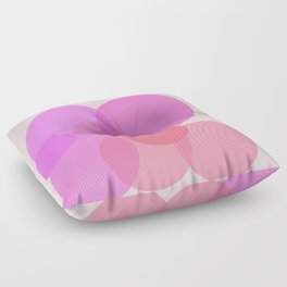 Pink Geometric Minimalistic Circle Design Pattern Floor Pillow