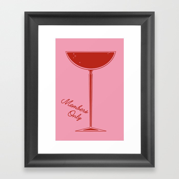 Members Only Cocktail Poster Framed Art Print