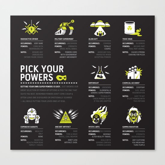 Pick Your Powers Canvas Print