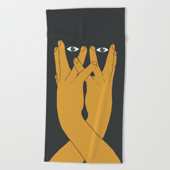 Hands mask Beach Towel