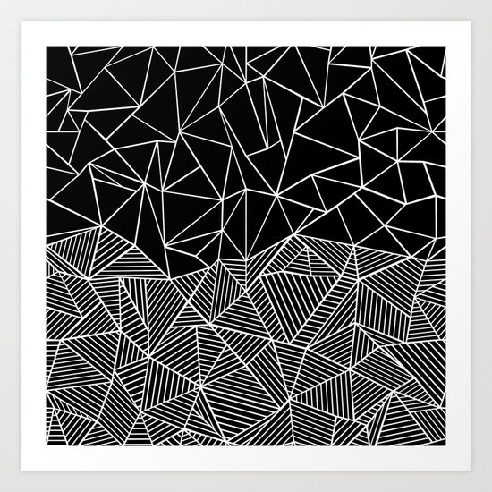 Ab Half and Half Black Art Print