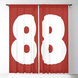 8 (White & Maroon Number) Blackout Curtain
