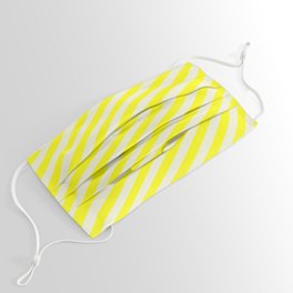 [ Thumbnail: Beige & Yellow Colored Lines Pattern Face Mask ]