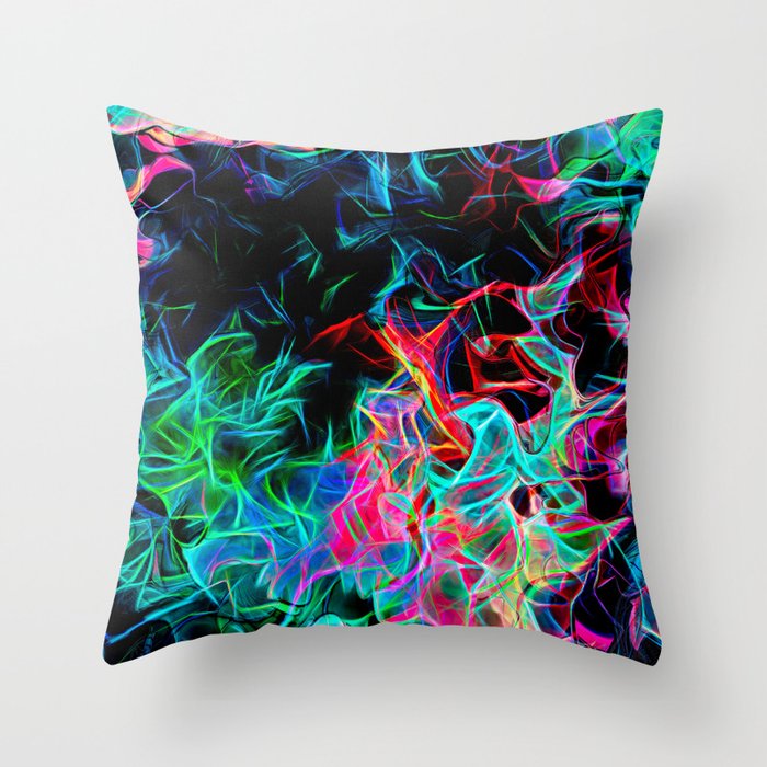 Dive Into The Neon Colors Throw Pillow