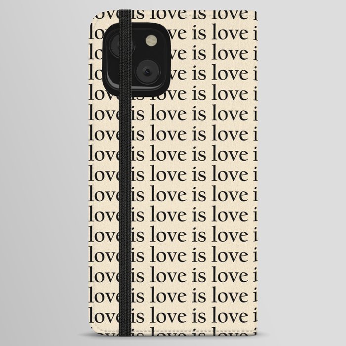 Love Is Love pattern black iPhone Wallet Case