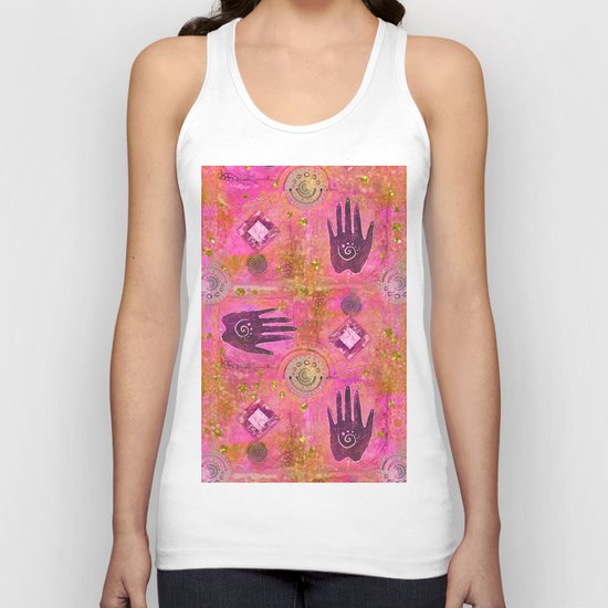 Hands ethnic symbol painting Unisex Tank Top