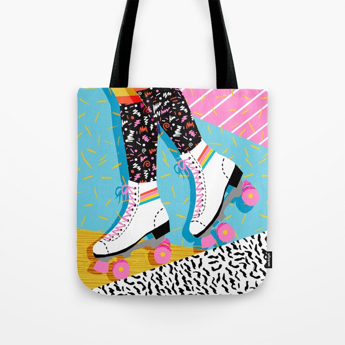 Steeze - 80's memphis rollerskating rad neon trendy art gifts throwback retro vibes Tote Bag